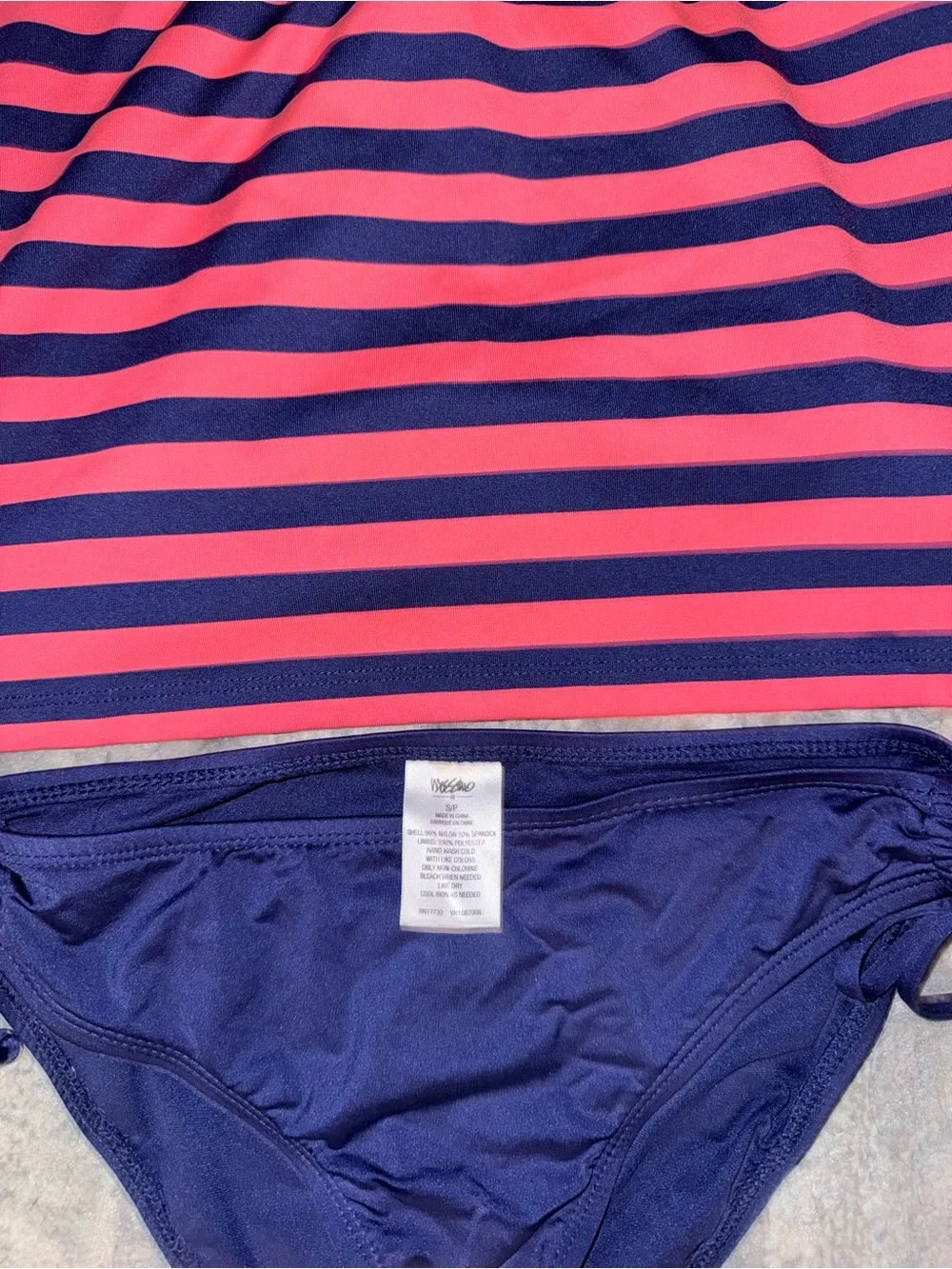 Mossimo Supply Co. Navy and Pink Striped Tankini Set